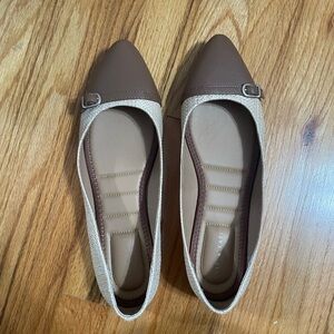Brown and Tan Women's Flats